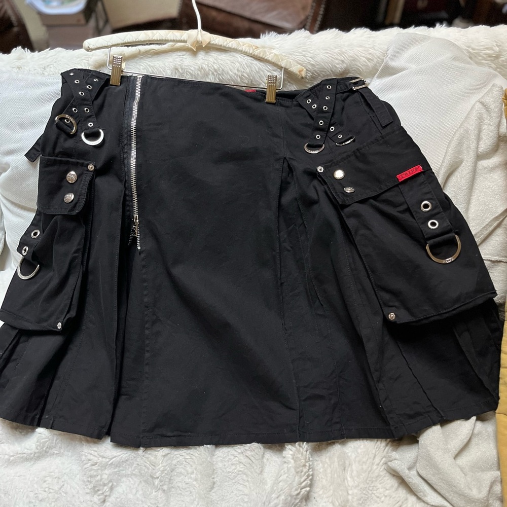 Tripp NYC Black Red Skater Mini Skirt Casual